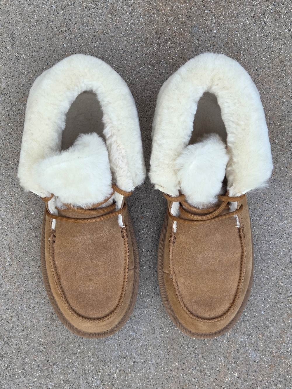 UGG Diara Boot Chestnut Suede Shearling Fur Cuffed Booties Women's Size 10 - Picture 7 of 13